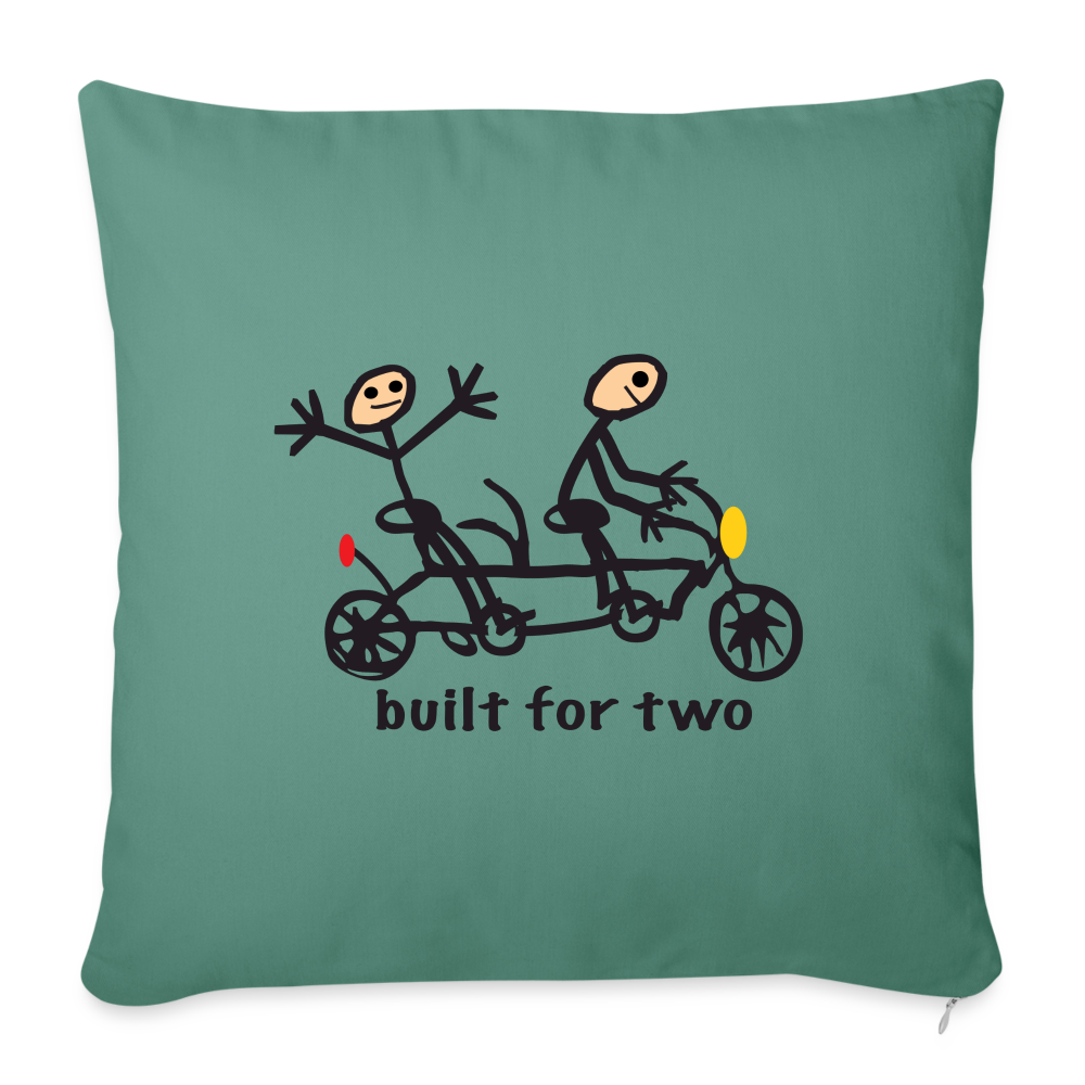 built for two Throw Pillow Cover - cypress green