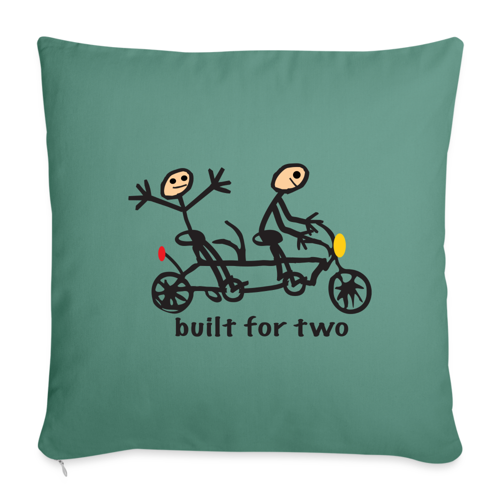 built for two Throw Pillow Cover - cypress green