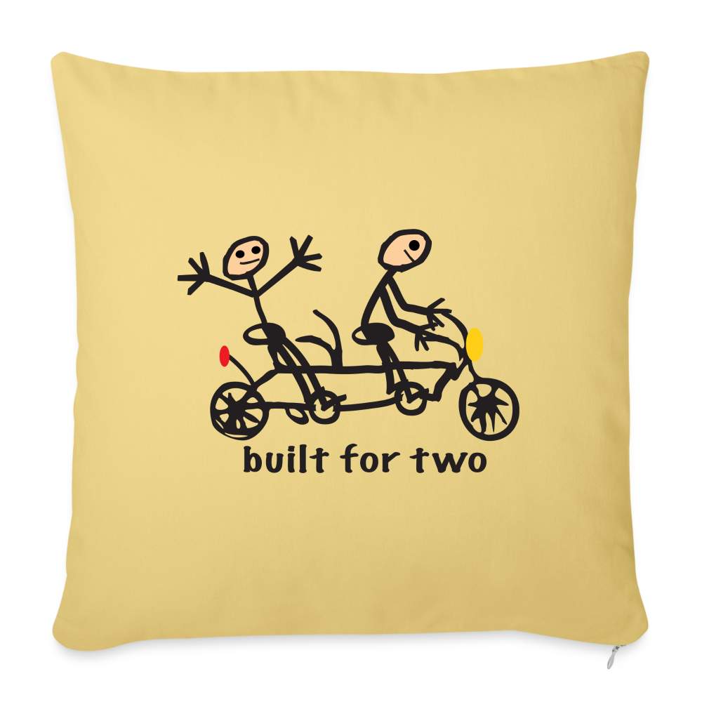 built for two Throw Pillow Cover - washed yellow