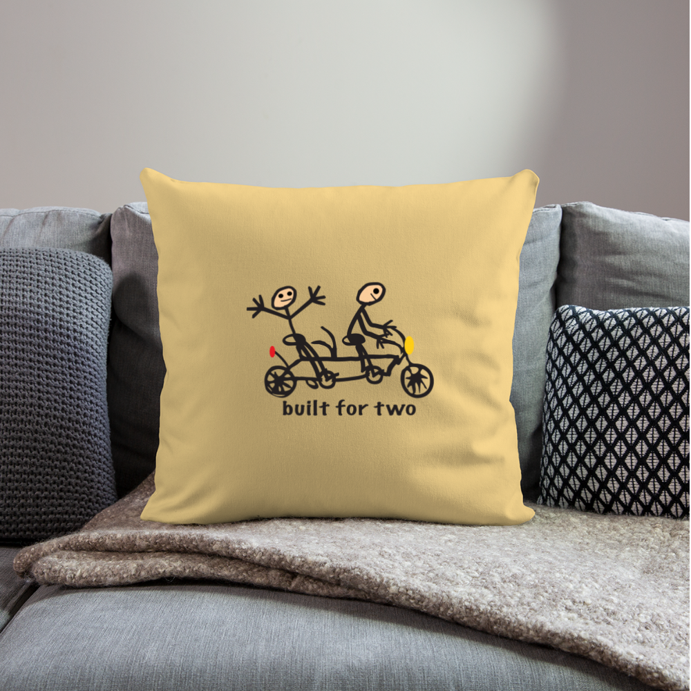 built for two Throw Pillow Cover - washed yellow