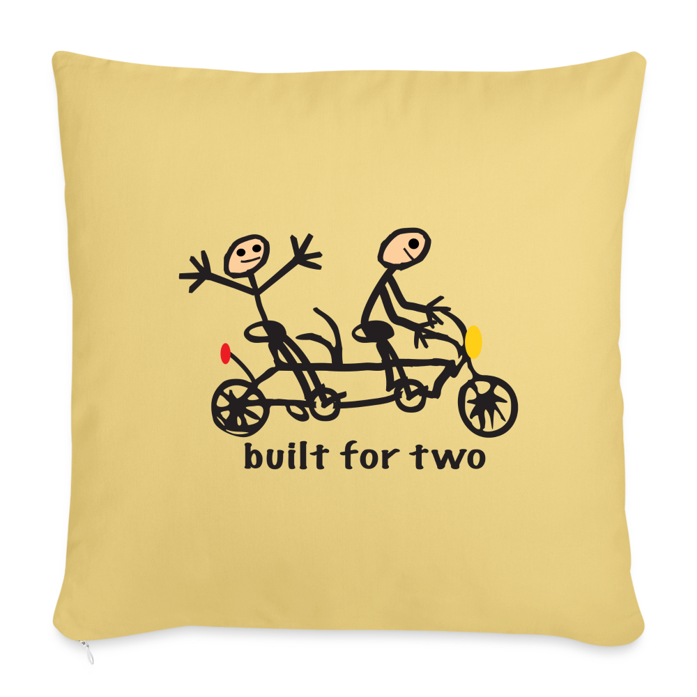 built for two Throw Pillow Cover - washed yellow