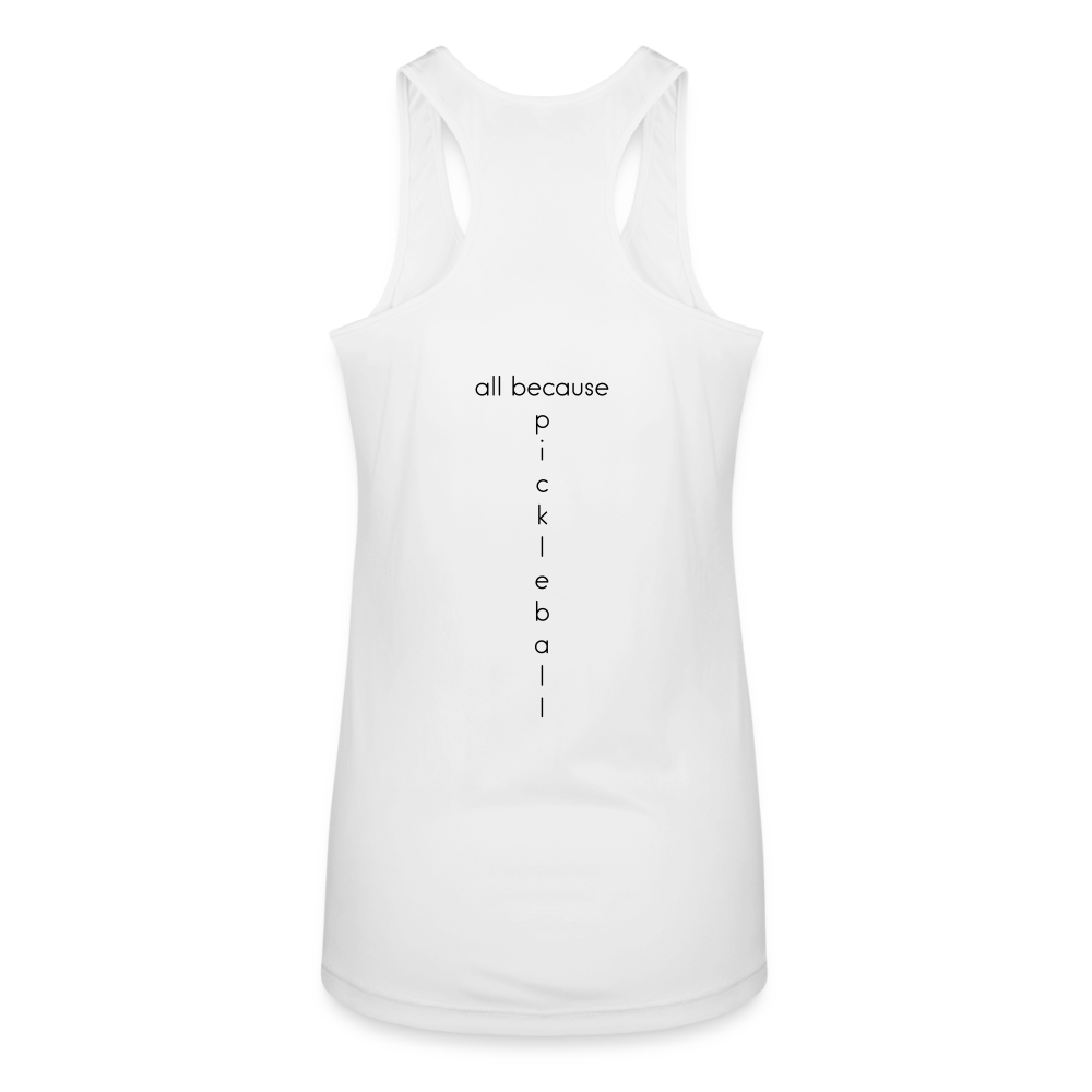 Put It Away Women’s Performance Racerback Tank Top - white