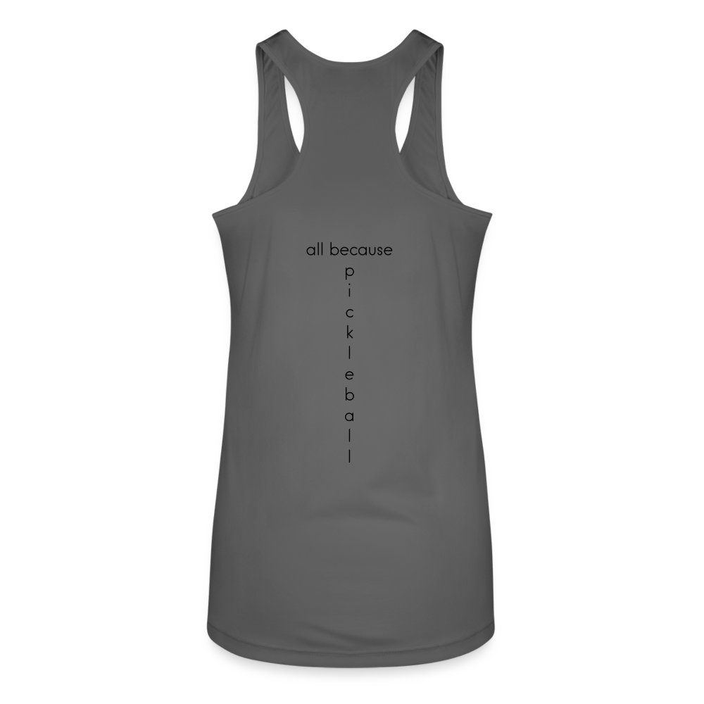 Put It Away Women’s Performance Racerback Tank Top - charcoal