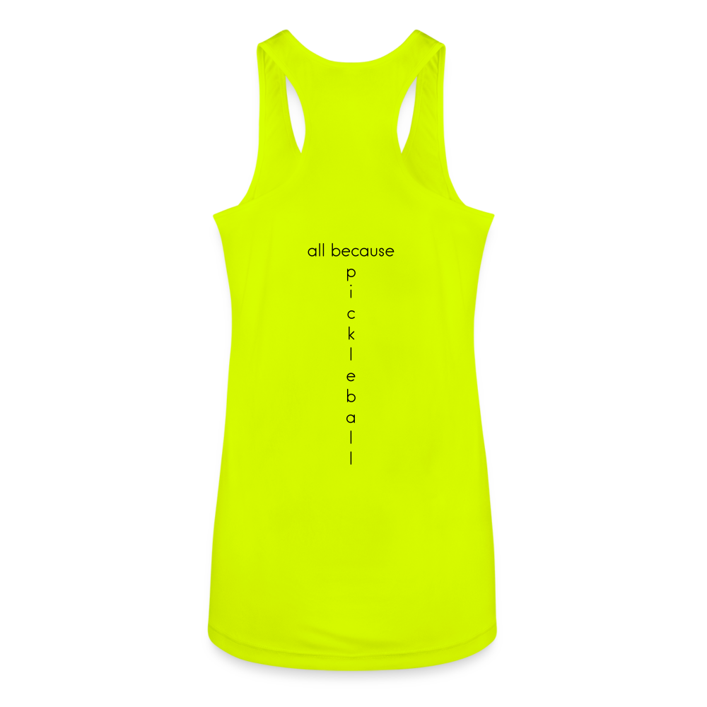 Put It Away Women’s Performance Racerback Tank Top - neon yellow