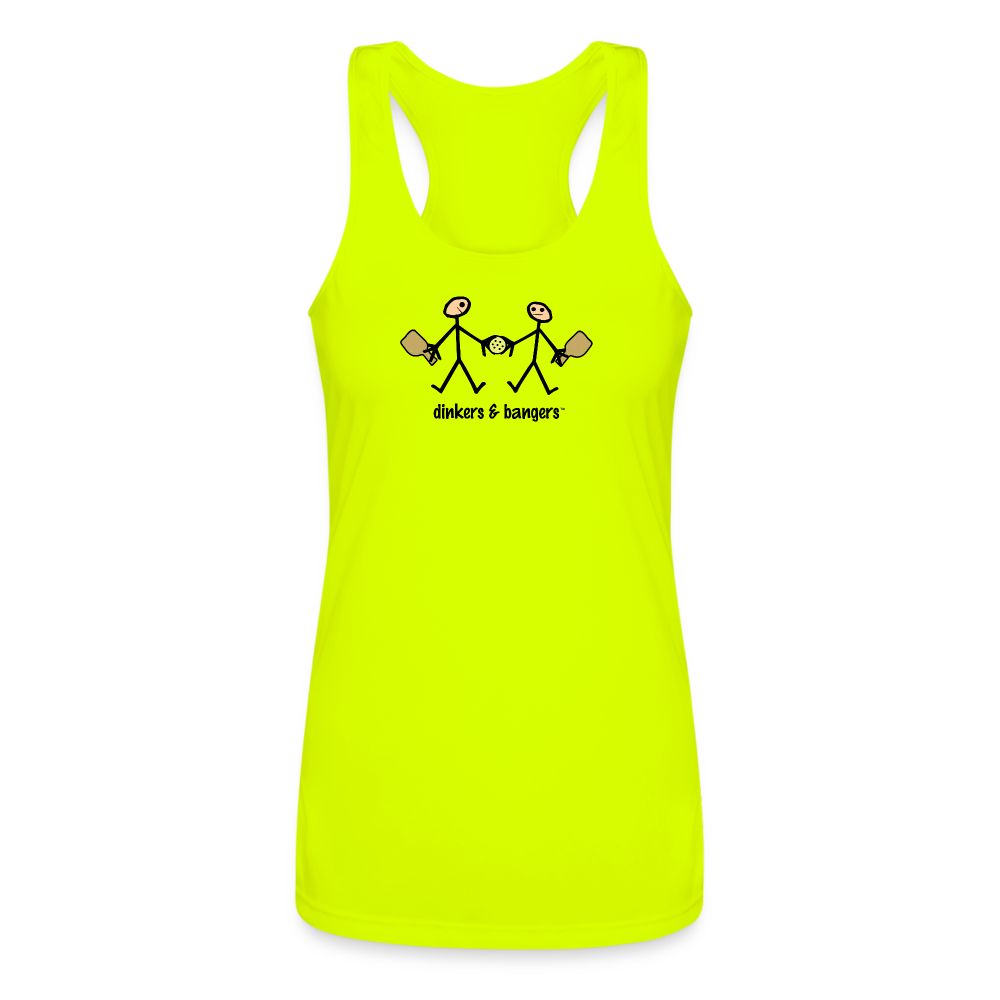 Dinkers & Bangers Women’s Performance Racerback Tank Top - neon yellow