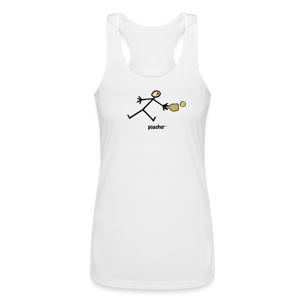 Poacher Women’s Performance Racerback Tank Top - white